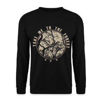 Arbres - forêt - nature - Sweat-shirt Unisexe - noir - Devant - Alina (178cm) & Michal (187cm)