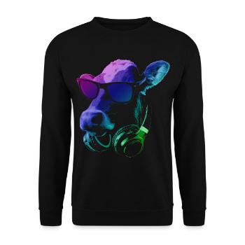 DJ COW - Unisex Sweatshirt - black - Front - Alina (178cm) & Michal (187cm)