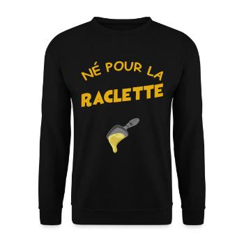Raclette né pour la raclette - Sweat-shirt Unisexe - noir - Devant - Alina (178cm) & Michal (187cm)