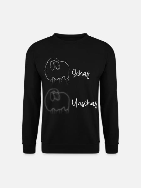 Wortspiel Wortwitz unscharf Landwirt Schaf Scharf - Unisex Pullover - Schwarz