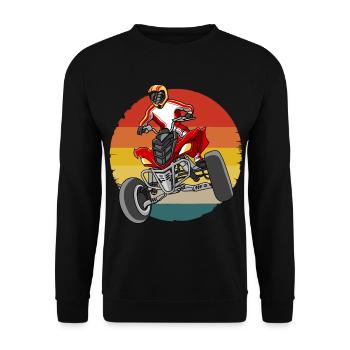 Motard tout-terrain Quad Vintage Quad Rider - Sweat-shirt Unisexe - noir - Devant - Alina (178cm) & Michal (187cm)