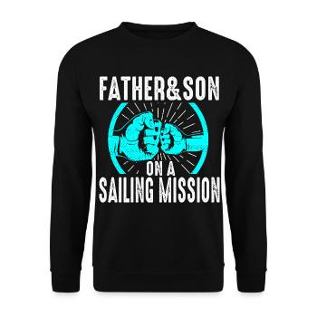Father and son sailing boat sailor ship captain - Unisex Sweatshirt - black - Front - Alina (178cm) & Michal (187cm)