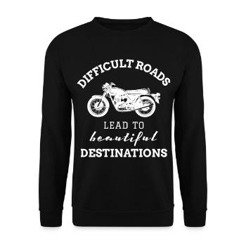 Motorcyclist Biker Motorcycle Bike - Unisex Sweatshirt - black - Front - Alina (178cm) & Michal (187cm)