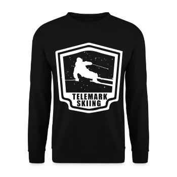 Telemark Skiing Fun Gift Winter Sports - Unisex Sweatshirt - black - Front - Alina (178cm) & Michal (187cm)