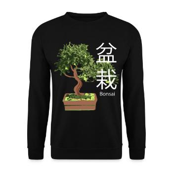 Bonsai Tree Plants - Unisex Sweatshirt - black - Front - Alina (178cm) & Michal (187cm)