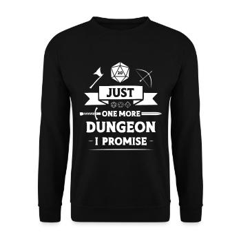 Nur noch ein Dungeon, den ich verspreche - Unisex Pullover - Schwarz - Vorne - Alina (178cm) & Michal (187cm)