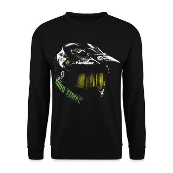 Motocross Helm - Unisex Pullover - Schwarz - Vorne - Alina (178cm) & Michal (187cm)