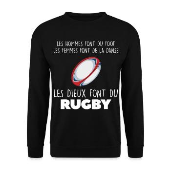 Rugby les dieux dans le stade - Sweat-shirt Unisexe - noir - Devant - Alina (178cm) & Michal (187cm)