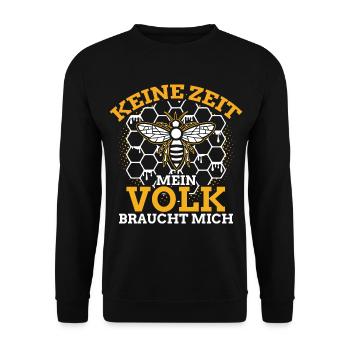 Keine Zeit Mein Volk Braucht Mich Imker - Unisex Pullover - Schwarz - Vorne - Alina (178cm) & Michal (187cm)