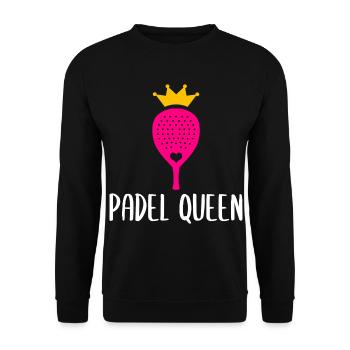 Padel Paddel Tennis Sport Königin Herz I Geschenk - Unisex Pullover - Schwarz - Vorne - Alina (178cm) & Michal (187cm)
