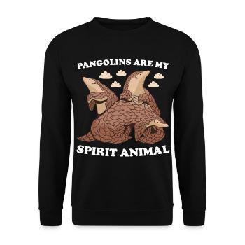 Les pangolins sont mon animal Pangolin - Sweat-shirt Unisexe - noir - Devant - Alina (178cm) & Michal (187cm)