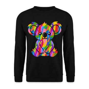 Koala Colorful Vintage Rainbow Retro - Unisex Sweatshirt - black - Front - Alina (178cm) & Michal (187cm)