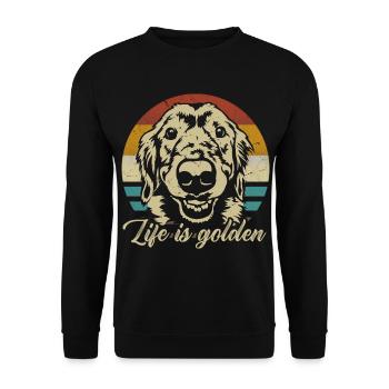 Golden Retriever Labrador Dog retro vintage - Unisex Sweatshirt - black - Front - Alina (178cm) & Michal (187cm)