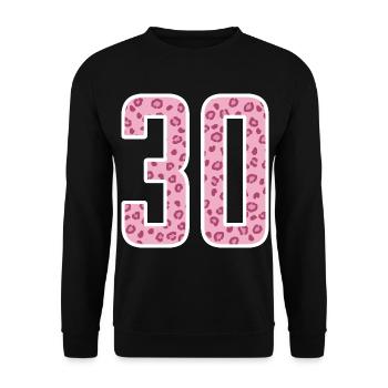 30 Numéro 30 ans idée cadeau - Sweat-shirt Unisexe - noir - Devant - Alina (178cm) & Michal (187cm)