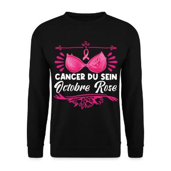 Cancer Du Sein Octobre Rose. - Sweat-shirt Unisexe - noir - Devant - Alina (178cm) & Michal (187cm)