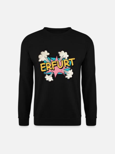 Erfurt Deutschland Stadt Schrift Pop Art Comic - Unisex Pullover - Schwarz