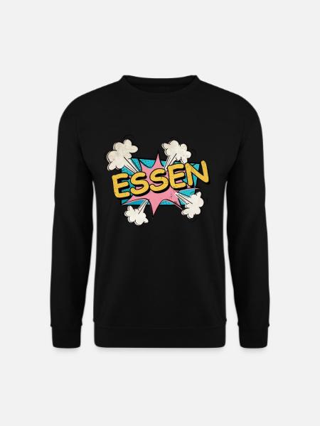 Essen Deutschland Stadt Schrift Pop Art Comic - Unisex Pullover - Schwarz