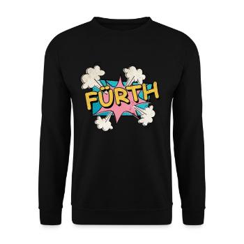 Fürth Germany City Font Pop Art Comic - Unisex Sweatshirt - black - Front - Alina (178cm) & Michal (187cm)