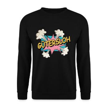 Gütersloh Germany City Font Pop Art Comic - Unisex Sweatshirt - black - Front - Alina (178cm) & Michal (187cm)