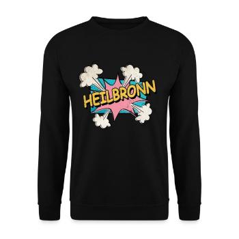 Heilbronn Germany City Font Pop Art Comic - Unisex Sweatshirt - black - Front - Alina (178cm) & Michal (187cm)