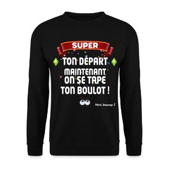 Collègue cadeau humour Départ Citation - Sweat-shirt Unisexe - noir - Devant - Alina (178cm) & Michal (187cm)
