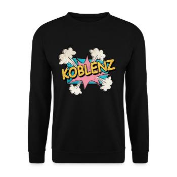 Koblenz Germany City Font Pop Art Comic - Unisex Sweatshirt - black - Front - Alina (178cm) & Michal (187cm)
