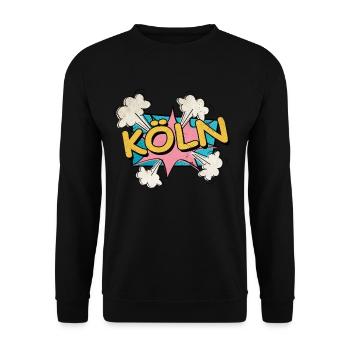 Cologne Germany City Font Pop Art Comic - Unisex Sweatshirt - black - Front - Alina (178cm) & Michal (187cm)