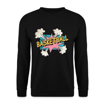Basketball Pop Art Cartoon Comic Font - Unisex Sweatshirt - black - Front - Alina (178cm) & Michal (187cm)