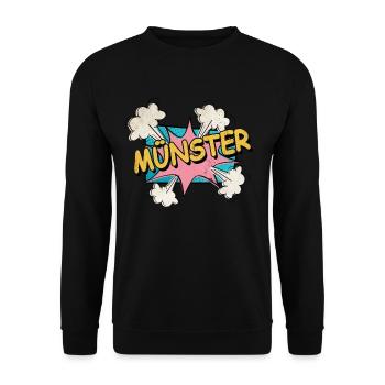 Münster Allemagne City Police Pop Art Comic - Sweat-shirt Unisexe - noir - Devant - Alina (178cm) & Michal (187cm)
