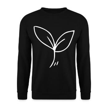 Plant drawing nature sketch white - Unisex Sweatshirt - black - Front - Alina (178cm) & Michal (187cm)