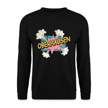 Oberhausen Allemagne Ville Police Pop Art Comic - Sweat-shirt Unisexe - noir - Devant - Alina (178cm) & Michal (187cm)