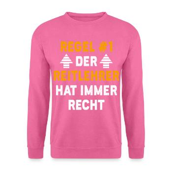 Reitlehrer Geschenk Geburtstag Spruch - Unisex Pullover - Pink - Vorne