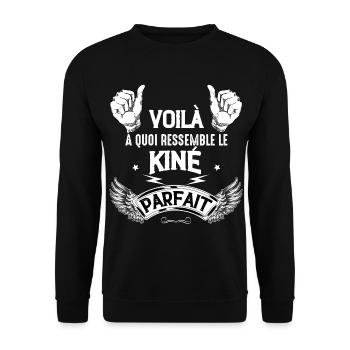 Kiné parfait Citation Homme Kinésithérapeute - Sweat-shirt Unisexe - noir - Devant - Alina (178cm) & Michal (187cm)