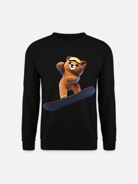 Snowboarding Bear - Sweat-shirt Unisexe - noir