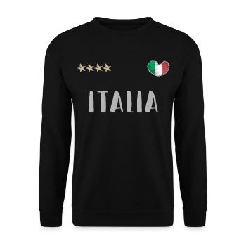 Maillot de football Italie Drapeau italien - Sweat-shirt Unisexe - noir - Devant - Alina (178cm) & Michal (187cm)