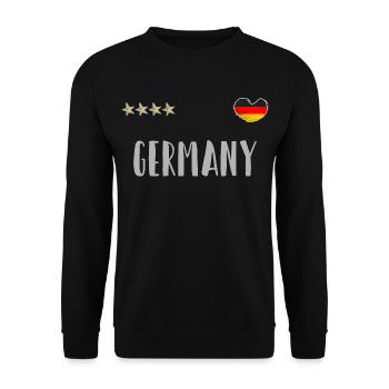 Maillot de football Allemagne Drapeau allemand - Sweat-shirt Unisexe - noir - Devant - Alina (178cm) & Michal (187cm)