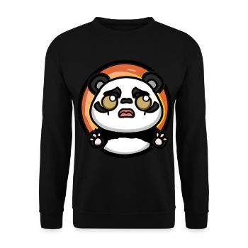 Panda Sunset - Unisex Sweatshirt - black - Front - Alina (178cm) & Michal (187cm)