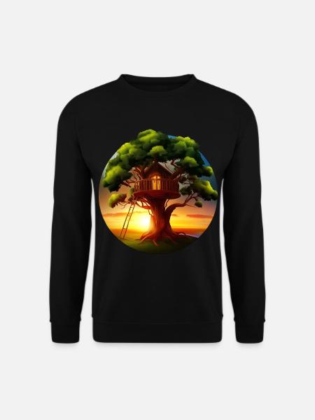 Treehouse at sunset - Unisex Sweatshirt - black