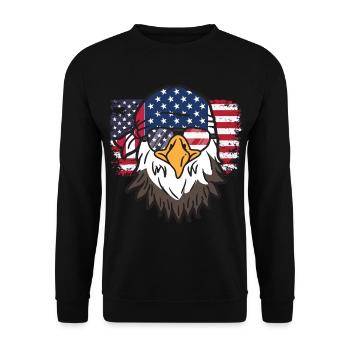 4th of July Independence Day USA Patriotic America - Unisex Pullover - Schwarz - Vorne - Alina (178cm) & Michal (187cm)