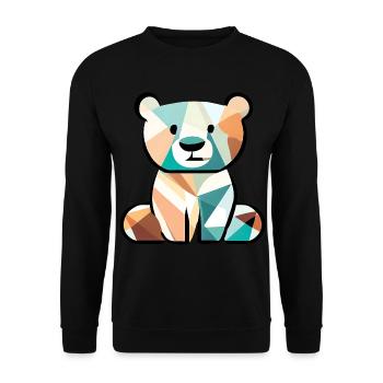 Cubist bear - Unisex Sweatshirt - black - Front - Alina (178cm) & Michal (187cm)
