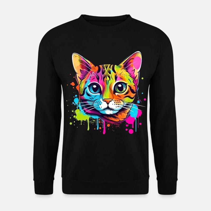 Streetstyle Katze Graffiti Kunst Streetart - Unisex Pullover - Schwarz