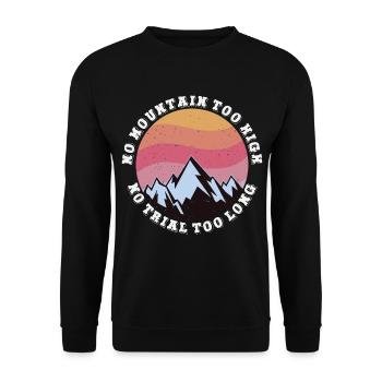 Kein Berg zu hoch, kein Weg zu lang - Unisex Pullover - Schwarz - Vorne - Alina (178cm) & Michal (187cm)