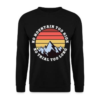 Kein Berg zu hoch, kein Weg zu lang - Unisex Pullover - Schwarz - Vorne - Alina (178cm) & Michal (187cm)