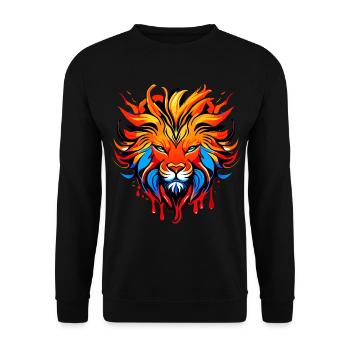 Leo, Zodiac sign colored - Unisex Sweatshirt - black - Front - Alina (178cm) & Michal (187cm)