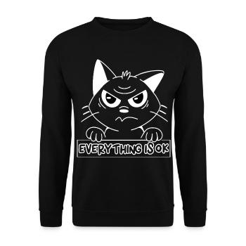 Chat TOUT VA BIEN - Sweat-shirt Unisexe - noir - Devant - Alina (178cm) & Michal (187cm)