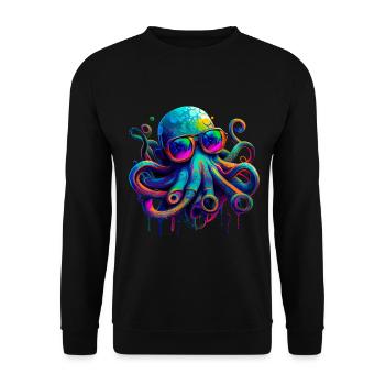 Octopus illustration - Unisex Sweatshirt - black - Front - Alina (178cm) & Michal (187cm)