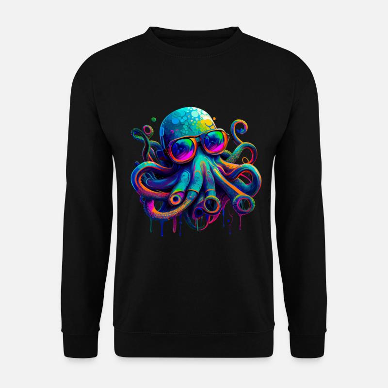 Oktopus-Illustration - Unisex Pullover - Schwarz