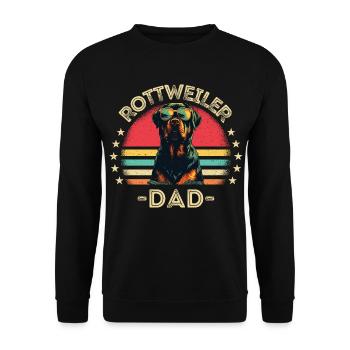 Rottweiler mit sonnenbrille retro - Unisex Pullover - Schwarz - Vorne - Alina (178cm) & Michal (187cm)