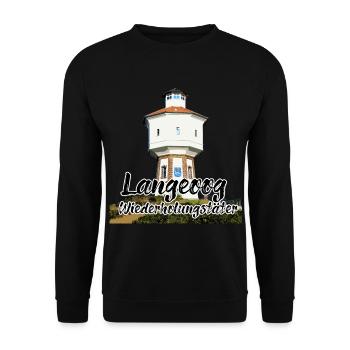 Langeoog Leuchtturm Insel - Unisex Pullover - Schwarz - Vorne - Alina (178cm) & Michal (187cm)