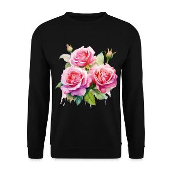Roses Rose Blossom Fleurs Rose Rose Motif Floral - Sweat-shirt Unisexe - noir - Devant - Alina (178cm) & Michal (187cm)